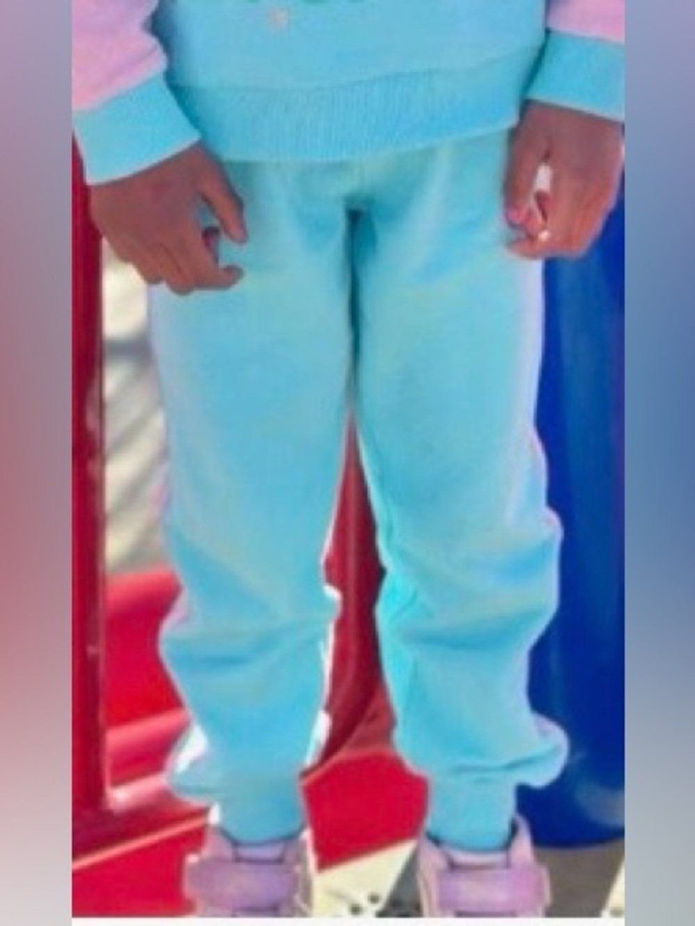 L.O.L. Surprise! Teal Sweatpants with Pink Side Stripe